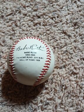Babe Ruth Commemorative Baseball - White with Red Stitching